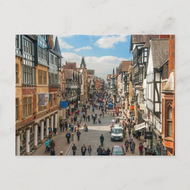Cartão Postal Cidade Histórica de Chester Inglaterra Reino Unido (Frente)