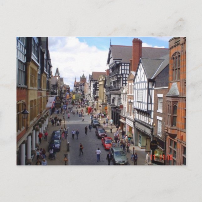 Cartão Postal Cidade Inglesa de Chester (Frente)