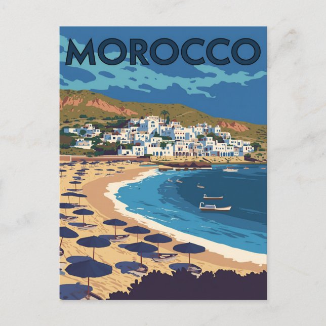 Cartão Postal Cidade Litorânea Marroquina (Frente)