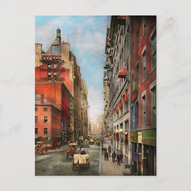 Cartão Postal Cidade - MÃES de Boston - Ruas do Estado 1905 (Frente)