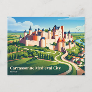 Cartão Postal Cidade Medieval de Carcassonne França