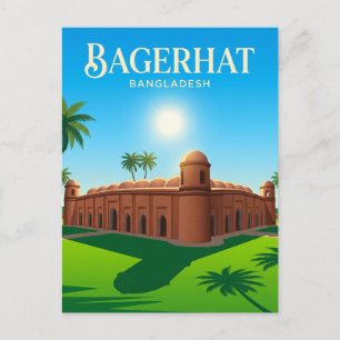 Cartão Postal Cidade Mesquita de Bagerhat Bangladesh