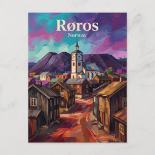 Cartão Postal Cidade Mineira de Røros Noruega