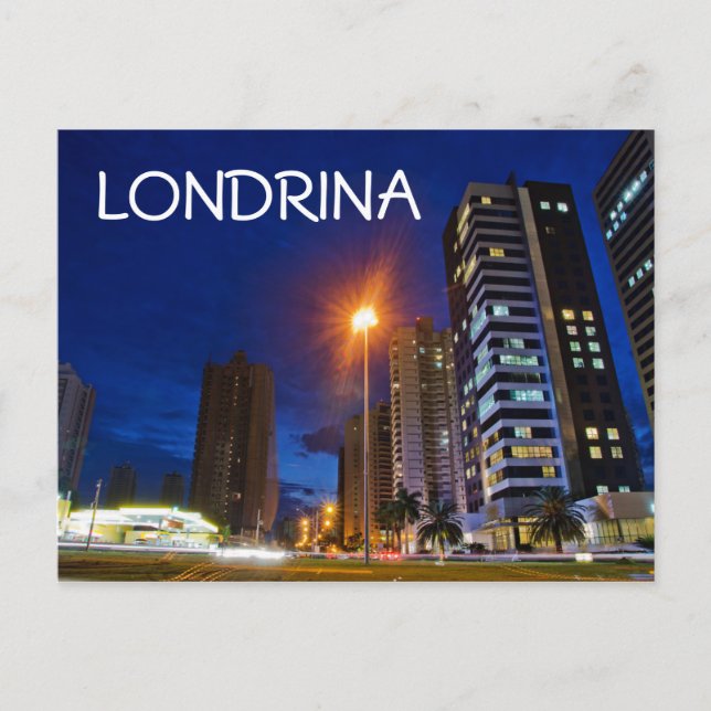 Cartão Postal Cidade Noturna Londrina (Frente)