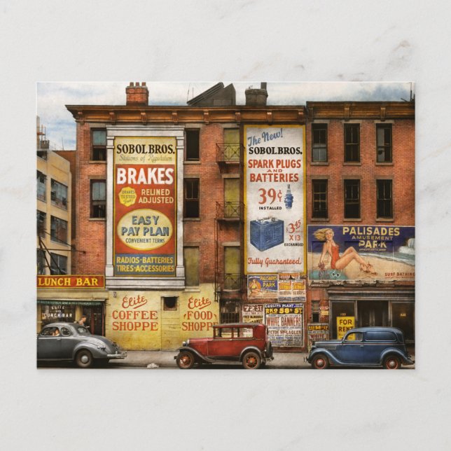 Cartão Postal Cidade - Nova Iorque - bar de almoço da Elite 1938 (Frente)