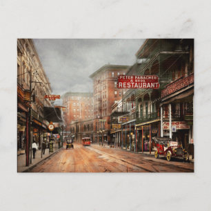 Cartão Postal Cidade - Nova Orleans - Um olhar sobre a Rua Charl