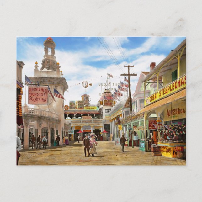 Cartão Postal Cidade - NY - O Excelente Steeplechase 1903 (Frente)