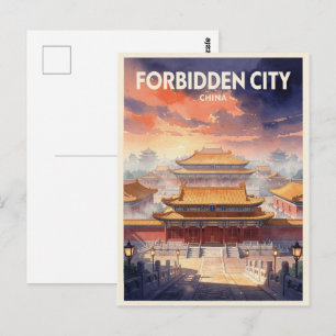 Cartão Postal Cidade Proibida Viagem Vintage China