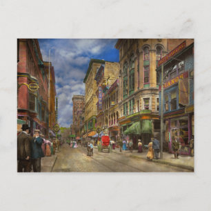 Cartão Postal Cidade - Providence RI - Vivendo na cidade em 1906