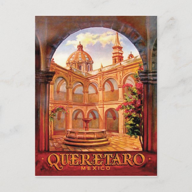 Cartão Postal Cidade Queretaro, arquitetura, México, viagens vin (Frente)
