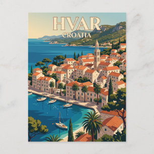 Cartão Postal Cidade Velha de Hvar Croácia