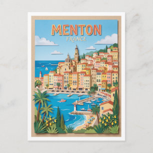Cartão Postal Cidade Velha de Menton França
