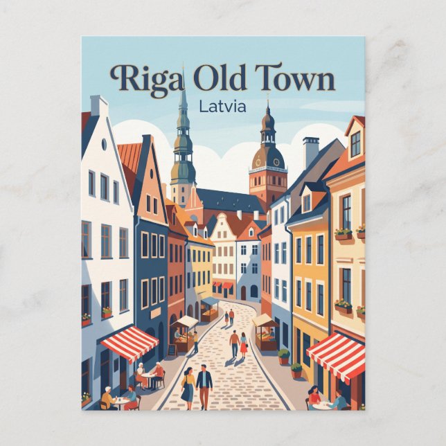 Cartão Postal Cidade Velha de Riga Letônia (Frente)