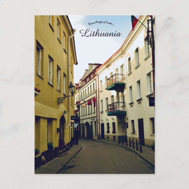 Cartão Postal Cidade Velha de Vilnius Lituânia (Frente)