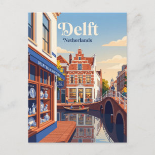 Cartão Postal Cidade Velha e Faiança Azul Holanda
