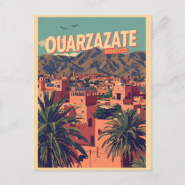 Cartão Postal Cidade vintage de Ouarzazate kasbah Deserto do Saa