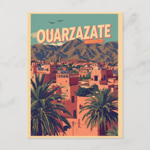 Cartão Postal Cidade vintage de Ouarzazate kasbah Deserto do Saa