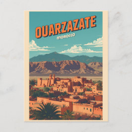 Cartão Postal Cidade vintage de Ouarzazate kasbah Deserto do Saa