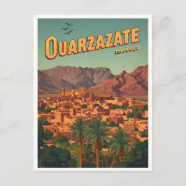 Cartão Postal Cidade vintage de Ouarzazate kasbah Deserto do Saa