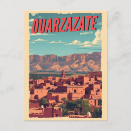 Cartão Postal Cidade vintage de Ouarzazate kasbah Deserto do Saa