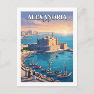 Cartão Postal Cidadela de Qaitbay e Porto Oriental de Alexandria