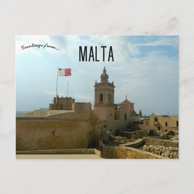 Cartão Postal Cidadela de Victoria Ilha de Gozo Malta (Frente)