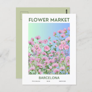 Cartão Postal Cidades do Mercado Flor do Mundo em Barcelona