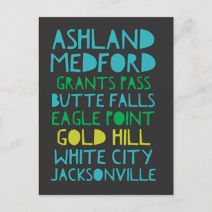 Cartão Postal Cidades do Oregon do Sul