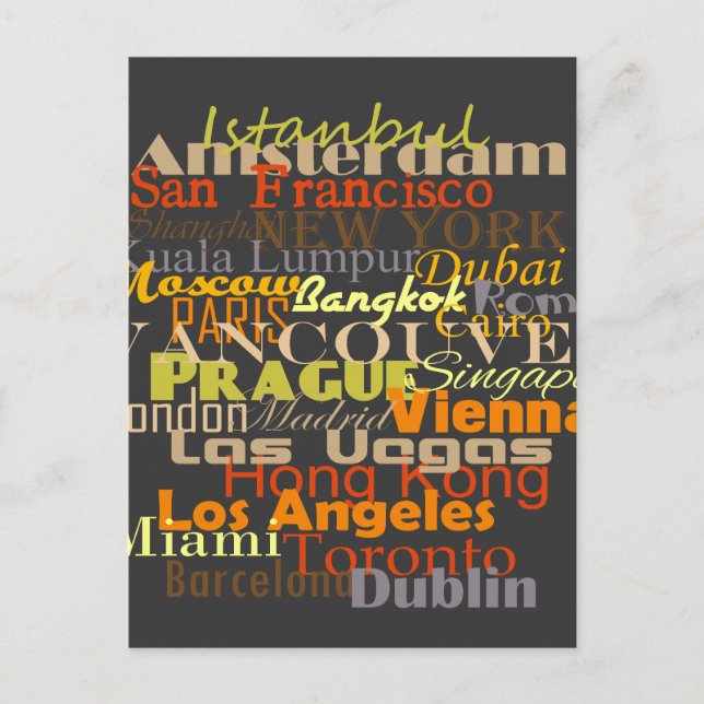 Cartão Postal Cidades pelo mundo (Frente)