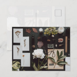 Cartão Postal Ciência Botânica Flat Lay Academia