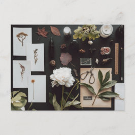 Cartão Postal Ciência Botânica Flat Lay Academia