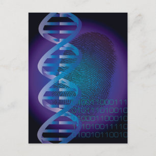 Cartão Postal Ciência de Impressão Digital de DNA