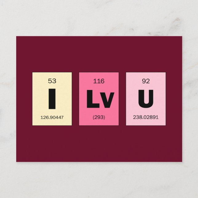 Cartão Postal Ciência do nerd do geek eu te amo (Frente)