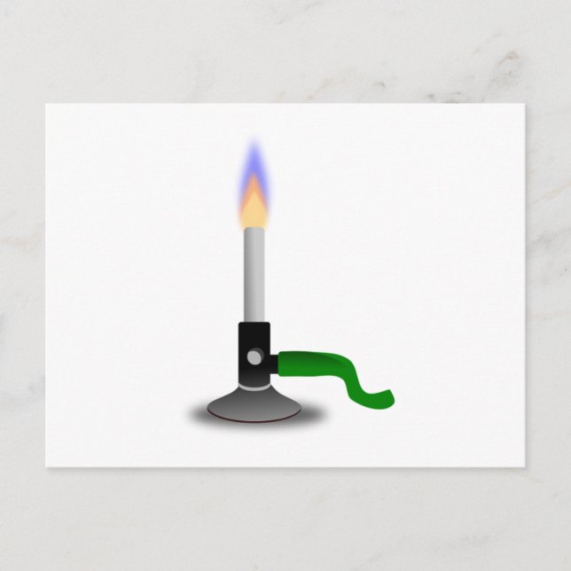 Cartão Postal Ciência e Química Bunsen Burner (Frente)