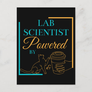 CARTÃO POSTAL CIENTISTA DE LABORATÓRIO ALIMENTADO POR GATOS E CA