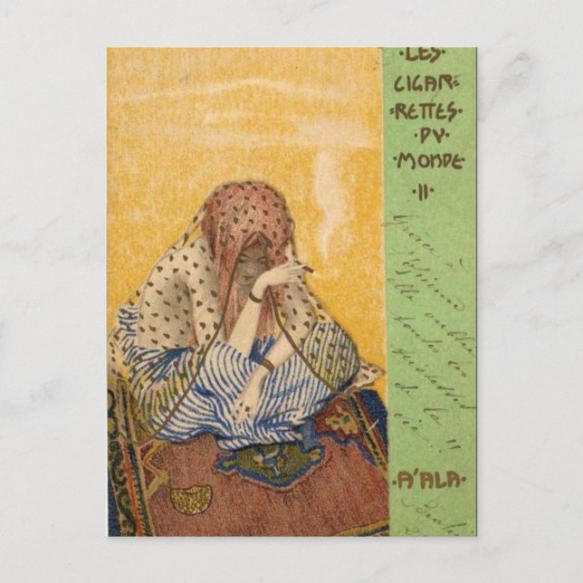 Cartão Postal Cigarros do mundo por Raphael Kirchner (Frente)