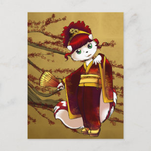 Cartão Postal Cilke - Kimono