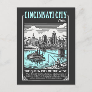 Cartão Postal Cincinnati Cidade Ohio A Cidade Rainha do Oeste