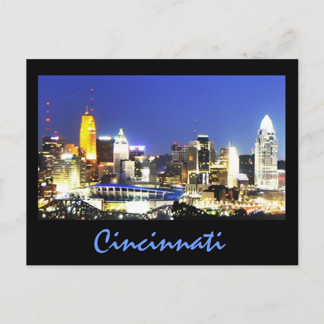 Cartão Postal Cincinnati, Ohio, a Rainha City. (Frente)
