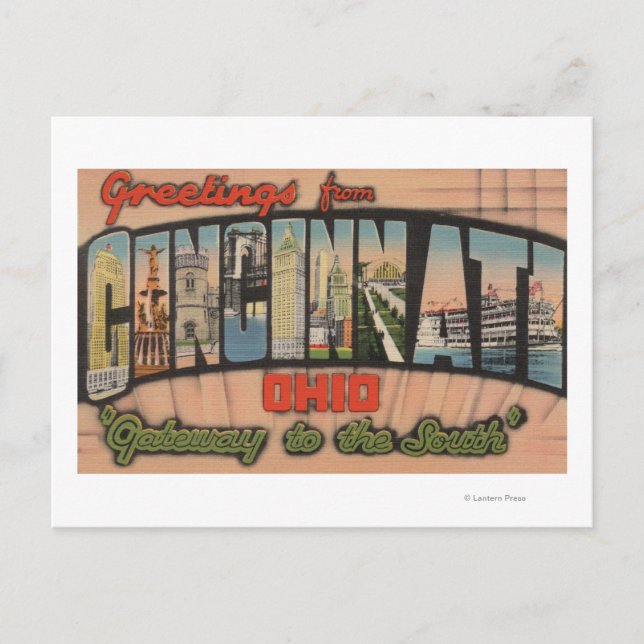 Cartão Postal Cincinnati, Ohio (Gateway to South) (Frente)