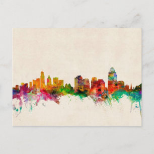Cartão Postal Cincinnati Ohio Skyline Cityscape
