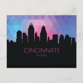 Cartão Postal Cincinnati pela noite Cartão-postal de NightWolfDe