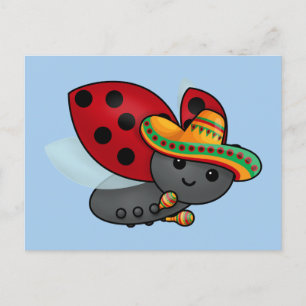 Cartão Postal Cinco de May Ladybug