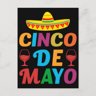 Cartão Postal cinco-de-mayo-be-mexican-celebration-t-shirt-desig