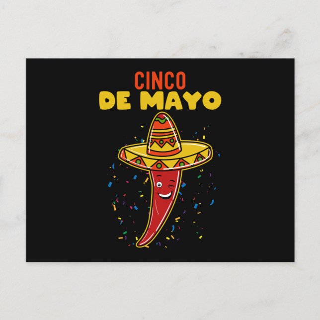 Cartão Postal Cinco De Mayo Cilli Com Sombrero (Frente)