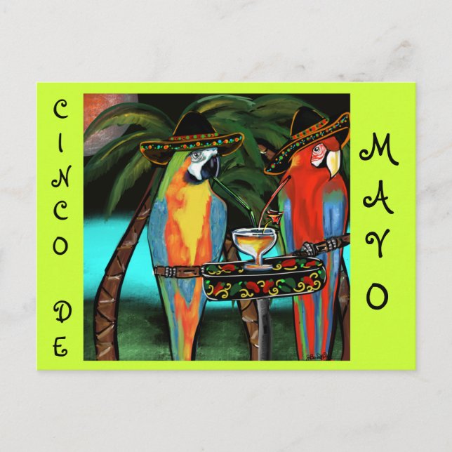 CARTÃO POSTAL CINCO DE MAYO PARROTS (Frente)