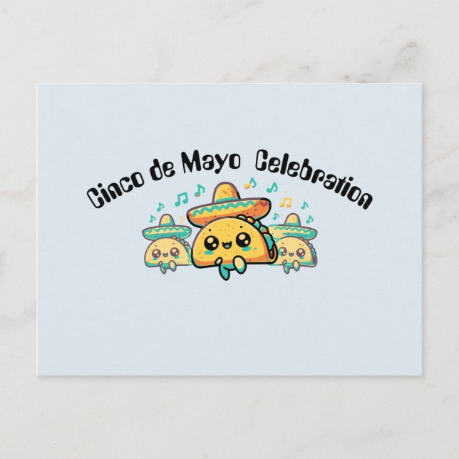 Cartão Postal Cinco de Mayo Salsa Tacos (Frente)