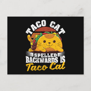 Cartão Postal Cinco de Myo Cats Tacocat soletrado para trás