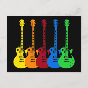 Cartão Postal Cinco Guitarras Elétricas