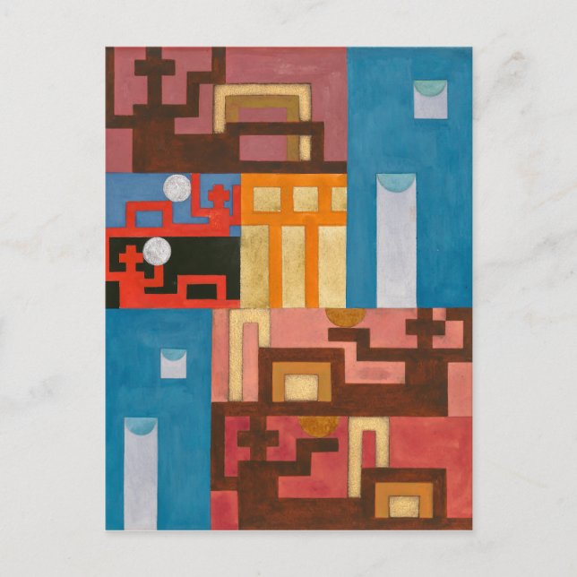 Cartão Postal Cinco números estendidos | Sophie Taeuber-Arp | (Frente)